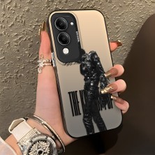 Ucuc Vivo Y04 Uyumlu Sert Akrilik Arka Silikon Kenar Lens Koruma Şık Baskı Kılıf