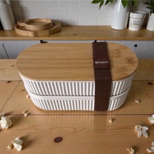 Gümüş Avm Ikili Set Premium Bambu Saklama Kabı