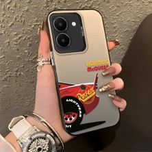 Ucuc Vivo Y27 5G/Y27S Uyumlu Sert Akrilik Arka Silikon Kenar Lens Koruma Şık Baskı Kılıf