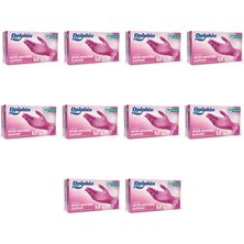 Dolphin Tek Kullanımlık Pembe Nitril Eldiven - Muayne Eldiveni Medium Orta Boy - 100'LÜ 10 Paket