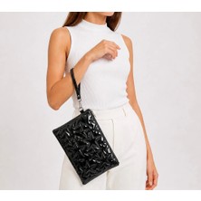 Wikidays.s Moda Trendi Kadın Orta Boy Yıldız Desenli El Çantası - Parlak Dokulu Bilek Askılı Portföy Clutch