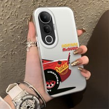 Ucuc Vivo V50 Lite 4g/5g Uyumlu Sert Akrilik Arka Silikon Kenar Lens Koruma Şık Baskı Kılıf
