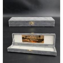 Premium Kişiye Özel Isimli Gri Kadife Kutu