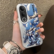 Ucuc Vivo V50 Lite 4g/5g Uyumlu Sert Akrilik Arka Silikon Kenar Lens Koruma Şık Baskı Kılıf