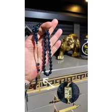 Kişiye Özel Isimli Günlük Çekime Uygun Ateş Kehribar Tesbih 14K Altın Kaplama Püskül