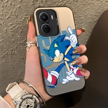Ucuc Vivo Y02S Uyumlu Sert Akrilik Arka Silikon Kenar Lens Koruma Şık Baskı Kılıf
