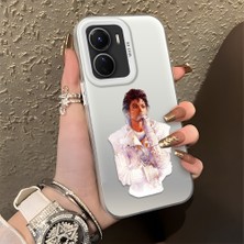 Ucuc Vivo Y02S Uyumlu Sert Akrilik Arka Silikon Kenar Lens Koruma Şık Baskı Kılıf