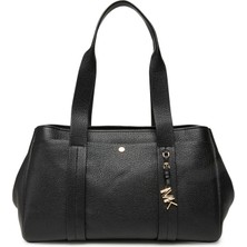 Michael Kors Kadın %100 Deri Marka Logo Aksesuar Detaylı Uzun Omuz Askılı Günlük Kullanıma Uygun Şık Görünüşlü Siyah Omuz Çantası 30T5G1ZT7L 001