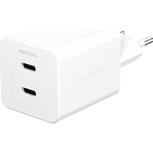 Panzer Glass Panzerglass® Empower Turbo 45W Şarj Cihazı 2 x Usb-C - Eu - Gümüş / Beyaz
