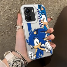 Ucuc Vivo Y02S Uyumlu Sert Akrilik Arka Silikon Kenar Lens Koruma Şık Baskı Kılıf