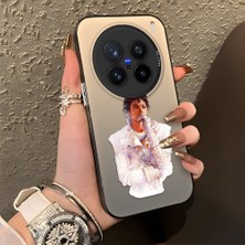 Ucuc Vivo X200 Pro Uyumlu Sert Akrilik Arka Silikon Kenar Lens Koruma Şık Baskı Kılıf