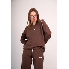 Ponçik Kadın Modal Kumaş Oversize Rahat Ikili Takım – Sweat & Wide Leg Alt 25545