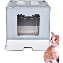 Modmio Filtreli Kapalı Kedi Tuvaleti Kokuyu Önleyen Çift Filtreli Çekmeceli Kürek Hediyeli 50X40X39 cm