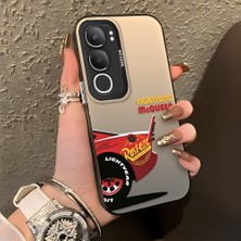 Ucuc Vivo Y19S 4G/Y19S Pro Uyumlu Sert Akrilik Arka Silikon Kenar Lens Koruma Şık Baskı Kılıf
