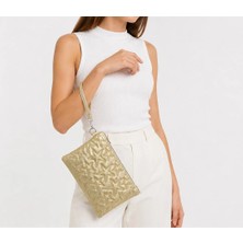 Wikidays.s Moda Trendi Kadın Orta Boy Yıldız Desenli El Çantası - Parlak Dokulu Bilek Askılı Portföy Clutch