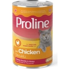 Proline 400 gr Tavuk Etli Sos Içinde Et Parçalı Yetişkin Konserve Kedi Maması