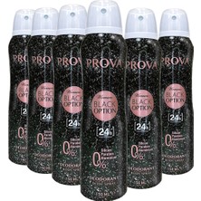 Prova Black Option Kadın Deodorant 150 ml Ferah Koku İçeren 6 Parça Sprey