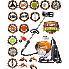 Prowackers German WG 630 Güçlü Yüksek Performans 14 Parça Full Set Sırt Tipi Benzinli Çalı Çim Biçme Tırpanı
