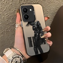 Ucuc Vivo Y27 5G/Y27S Uyumlu Sert Akrilik Arka Silikon Kenar Lens Koruma Şık Baskı Kılıf