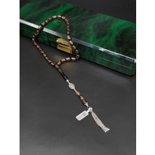 Master Series Tek Üretim Kara Elmas Erzurum Oltu Taşı Tesbih 925 Ayar Gümüş