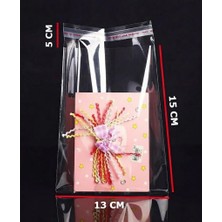 Hg Ambalaj 150 Adet 13X20 cm Bantlı Yapışkanlı Şeffaf Opp Jelatin Poşet ( 13X15+5 Cm)
