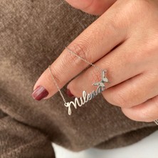 Simurg Jewellery Gümüş Kelebekli Isimli Kolye