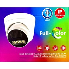 Ztech ZR-2025 Ip 5mp Poe 2.8mm Sesli̇ Dome 4 Array Warm LED Colorvu Plasti̇c Kamera