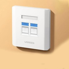 Ugreen 80182 NW144 Çift Portlu Bağlantı Noktalı Duvar Paneli Bilgi Paneli Beyaz