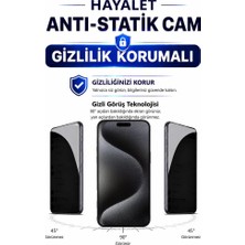 3gen Case iPhone 15 Pro Max Uyumlu Hayalet Cam Privacy Ekran Koruyucu 9H Temperli Cam Yanlardan Görünmez