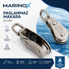 Marinox 25MM Paslanmaz Mafsallı Makara | 304 Kalite Deniz Tekne Yat Halat Makarası