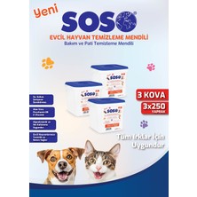 Semeglbl 3 Adet x 250 Yaprak - Soso Kova Evcil Hayvan  Köpek Pati ve Vücut Temizleme Mili