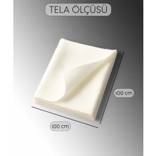 Çift Taraflı Yapışkan Tela 1x1 Metre - Yapıştırma Telası - Laminasyon Telası - Amerikan Tela - Dikiş Nakış Telası - Kağıtlı Tela (Beyaz)