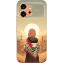 TechTree Honor 600 Uyumlu Filistine Özgürlük Kız Baskılı Silikon Kılıf