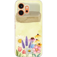 TechTree Honor 600 Uyumlu Sulu Boya Dokulu Vazoda Çiçek Desenli Baskılı Silikon Kılıf