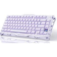 Mercury K1 Mekanik Klavye, Alüminyum Çerçeveli, %75 Kablosuz Oyun Klavyesi, Hot Swap Özel Klavye, Düğmeli, Gaz Zinciri, Rgb Üç Modlu Klavye, Pbt Tuş Kapakları, 8000 Mah Lila