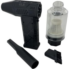 130000 Rpm Mini Turbo Jet Hava Üfleyici Süpürge 2in1 Araba, Klavye Temizle, Mangal Veya Serinleme Taşınabilir Mini Fan El Tipi 4 Modlu Fan Seviyesi Şarj Edilebilir 4000MAH Fzm-01 (Siyah)