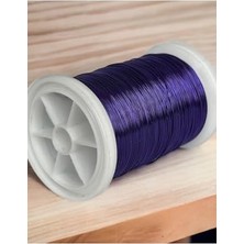 Filografi 0.30MM (100GR - 150M) Bakır Üstü Gümüş Kaplı Parlak Mor Renkli Filografi Teli