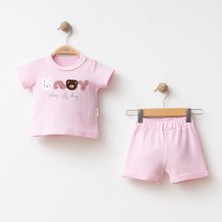 Coşay Kids Hayvan Nakışlı Kız Bebek 2'li Takım