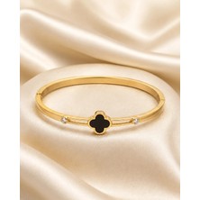 Rome Oro Van Cleef Siyah Sedefli Kelepçe