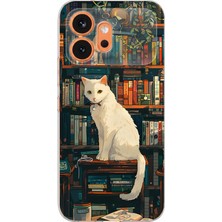 TechTree Honor 600 Uyumlu Kitaplık Beyaz Kedi Tasarımlı Baskılı Silikon Kılıf