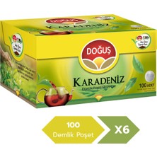 Doğuş Çay Doğuş Karadeniz 3.2 gr 100’lü Bergamotlu Demlik Poşet Çay X 6 Adet