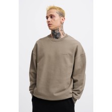 Machinist Erkek Basic Diagonal Swearshirt Haki