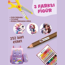 Yunus Copy Okul Etiketi Kalem Defter Etiketi Gökkuşağı Atı Özel Isim Yazılabilen Etiket - 252ADET