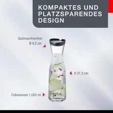 Smartline Borosilikat Cam Sürahi Kapaklı, 1 Litre, Cam Sürahi, Su, Cam Sürahi, Buzlu Çay, Meyve Suyu, Şarap, Kokteyller