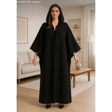 Alpin Unisex  Oversize Kapüşonlu Panço – Siyah (Premium Kışlık Kumaş)