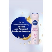 Kadın Sprey Deodorant Pearl&beauty, Ter ve Ter Kokusuna Karşı 48 Saat Anti-Perspirant Koruma 150ML x 2 Adet, Pürüzsüz Koltuk Altı, Avantajlı Paket