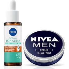 Men Erkek Nemlendirici Creme 30ML ve Derma Skin Clear Karşıtı Serum 30ML, Cilt Bakım Seti