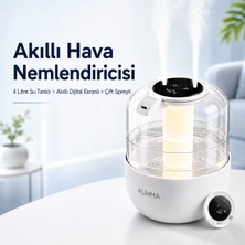 Seyoni 4l Akıllı Hava Nemlendirici, Çift Spreyli Dijital Göstergeli Aromaterapi Uyumlu