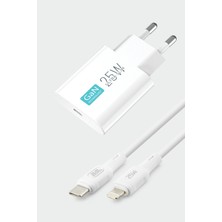 Subzero Apple iPhone 12 Uyumlu GAN25 25W Pd Usb-C To Lightning Hızlı Şarj Aleti + Kablo
