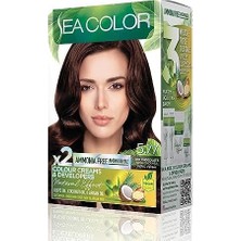 Sea Color Amonyaksız, Vegan, Doğal, Besleyici Kalıcı Saç BOYASI%100 Beyaz Kapama (1 Paket 2 x 50 ml Boya & Oksidan) (Çikolata 5.77)